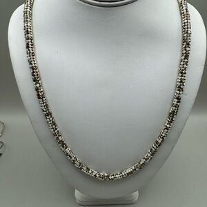 Two-Tone Cream & Brown Beaded Necklace - Women Jewelry